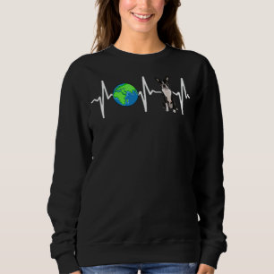 Wereldbol Planet Earth Boston Terrier Heartbeat Do Trui