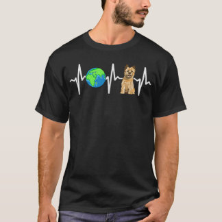 Wereldbol Planet Earth Cairn Terrier Heartbeat Dog T-shirt