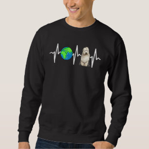 Wereldbol Planet Earth Oud Engels Sheepdog Heartbe Trui
