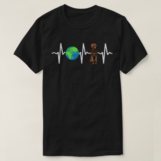 Wereldbol Planet Earth Wirehares Pointing Griffon  T-shirt (Design voorkant)