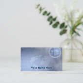 Wereldbol raster, Jouw naam hier Visitekaartje (Staand voorkant)