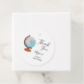 Wereldbol Reisthema Baby shower Bedankjes Labels (In situ)