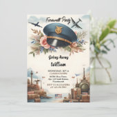 Wereldbol Reizen Afscheid Militair Going Away Part Kaart (Staand voorkant)