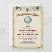  Wereldbol Reizen Baby shower Uitnodiging (Voorkant)