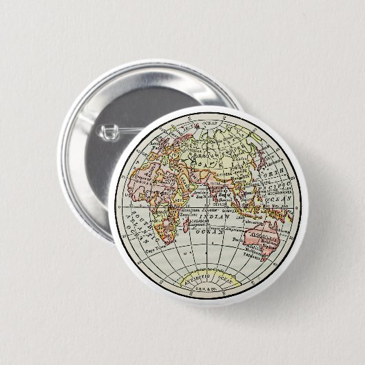 Wereldbol reizen  voor Oost-Hemisphere Ronde Button 5,7 Cm (Voorkant /achterkant)