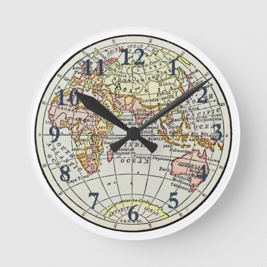 Wereldbol reizen  voor Oost-Hemisphere Ronde Klok (Voorkant)