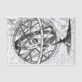  wereldbol retro kaart zwart wit tissuepapier