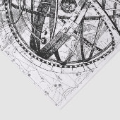 wereldbol retro kaart zwart wit tissuepapier (Detail)