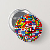 Wereldbol Ronde Button 5,7 Cm (Voorkant /achterkant)