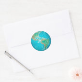 Wereldbol Ronde Sticker (Envelop)