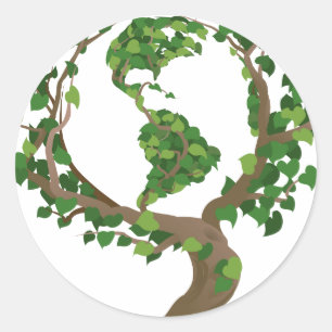 wereldbol ronde sticker