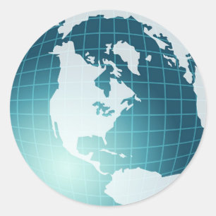 Wereldbol Ronde Sticker