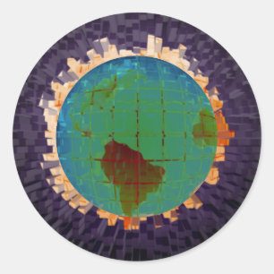 Wereldbol Ronde Sticker