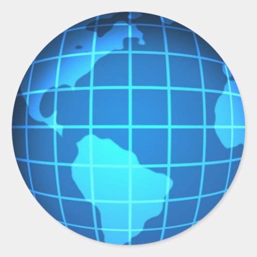 Wereldbol Ronde Sticker (Voorkant)