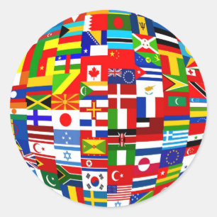 Wereldbol Ronde Sticker