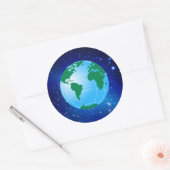 WERELDBOL RONDE STICKER (Envelop)