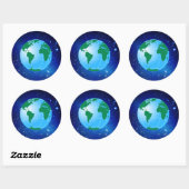 WERELDBOL RONDE STICKER (Vel)