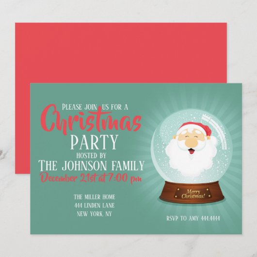 Wereldbol Santa Claus Face Kaart (Voorkant / Achterkant)