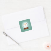 Wereldbol Santa Claus Face Vierkante Sticker (Envelop)