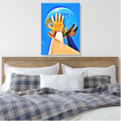Wereldbol sculptuur canvas afdruk (Insitu (Slaapkamer))