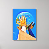 Wereldbol sculptuur canvas afdruk (Voorkant)