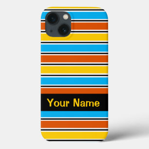 Wereldbol Stripe Classic 'Name' iPad mini is er na iPhone 13 Hoesje