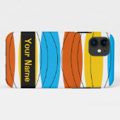 Wereldbol Stripe 'Naam' iPhone hoesje (Achterkant (horizontaal))