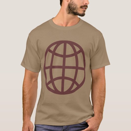 Wereldbol symbool - donkerbruin t-shirt (Voorkant)