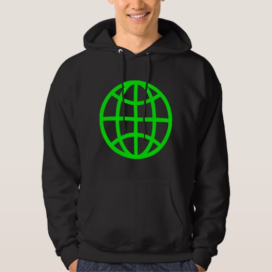 Wereldbol symbool - groen hoodie (Voorkant)