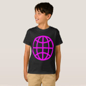 Wereldbol Symbool - Magenta T-shirt (Voorkant volledig)