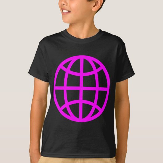 Wereldbol Symbool - Magenta T-shirt (Voorkant)
