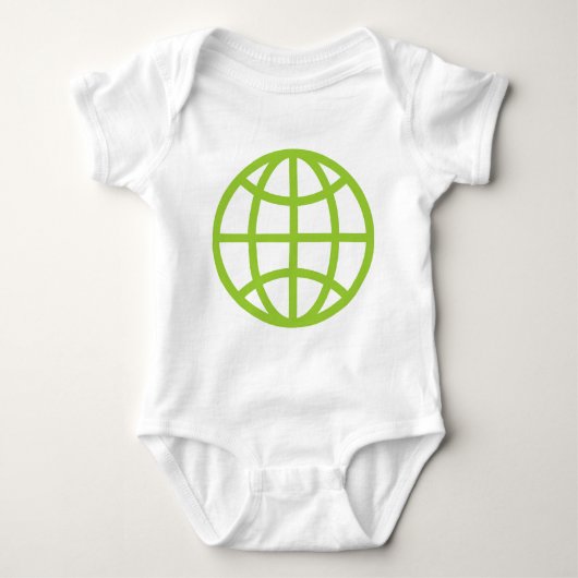 Wereldbol Symbool - Martian Green Romper (Voorkant)