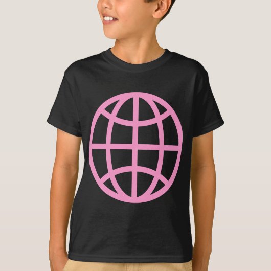 Wereldbol symbool - Roze T-shirt (Voorkant)
