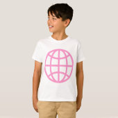 Wereldbol symbool - Roze T-shirt (Voorkant volledig)