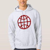 Wereldbol Symbool - Ruby Red Hoodie (Voorkant)