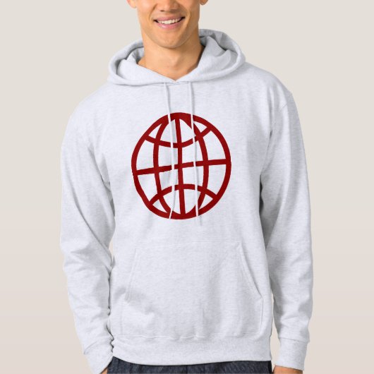 Wereldbol Symbool - Ruby Red Hoodie (Voorkant)