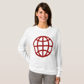 Wereldbol Symbool - Ruby Red T-shirt (Voorkant volledig)