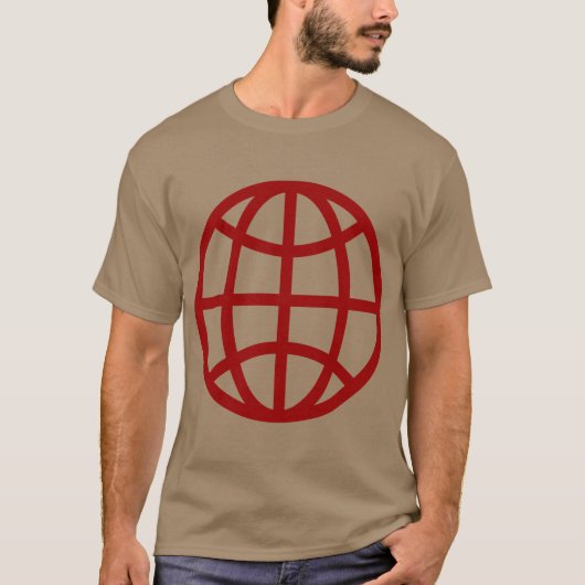 Wereldbol Symbool - Ruby Red T-shirt (Voorkant)