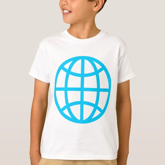 Wereldbol Symbool - Sky Blue T-shirt (Voorkant)