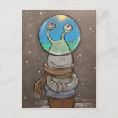 wereldbol tegen sneeuw briefkaart (Voorkant)