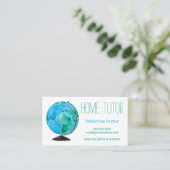 Wereldbol terugroeping thuisaanwijzen afsprakenkaartje (Staand voorkant)