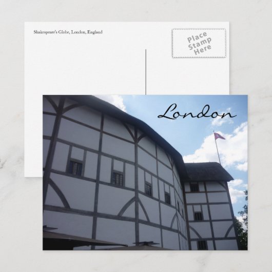 wereldbol theater londen briefkaart (Voorkant / Achterkant)