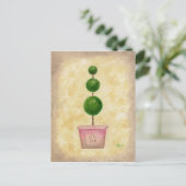 Wereldbol Topiary briefkaart (Staand voorkant)
