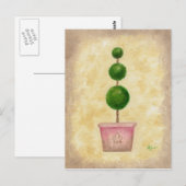 Wereldbol Topiary briefkaart (Voorkant / Achterkant)