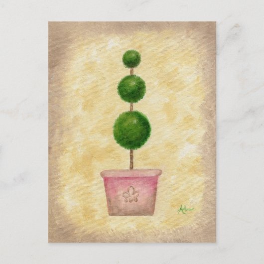 Wereldbol Topiary briefkaart (Voorkant)