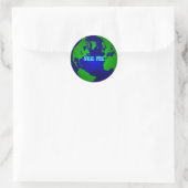 wereldbol, tot ziens ronde sticker (Tas)