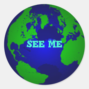 wereldbol, tot ziens ronde sticker