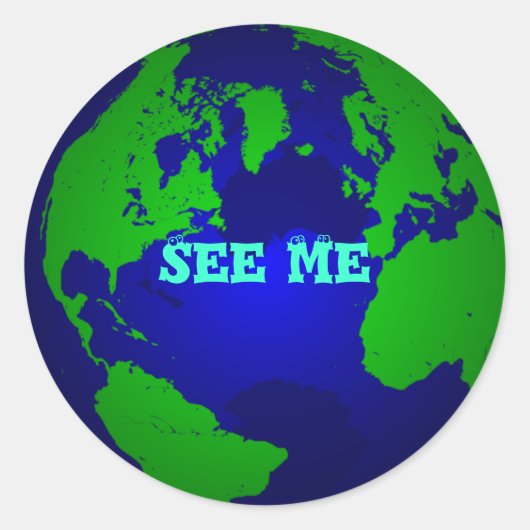 wereldbol, tot ziens ronde sticker (Voorkant)