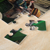 Wereldbol Transport America locomotief Legpuzzel (Zijkant)