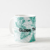 Wereldbol Trotter Wereldkaart  groene koffie Mok (Voorkant links)